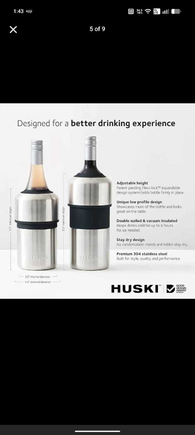 Rose colored Huski Wine Cooler - photo 5