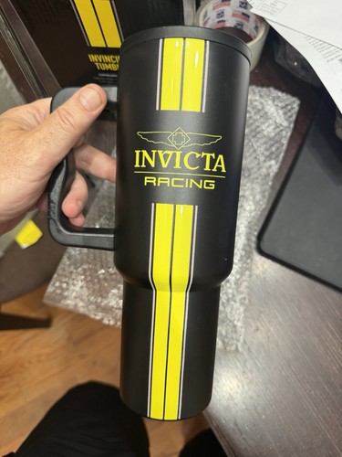 NEW Invicta Racing Tumbler 40oz Black /Yellow Stripes - photo 5
