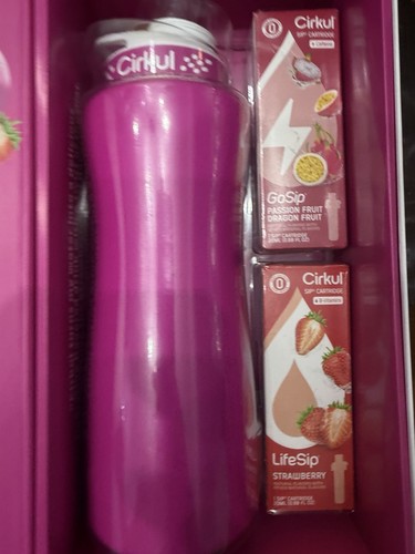Cirkul 32 fl oz Stainless Steel Water Bottle Pink w/ Lid & 2 Car - photo 2