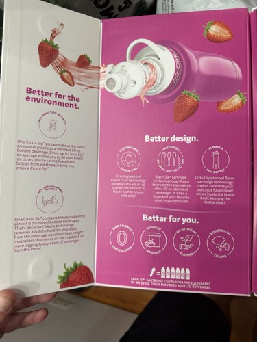 Cirkul 32 fl oz Stainless Steel Water Bottle Pink w/ Lid & 2 Car - photo 3