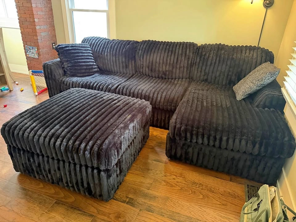 Ashley sectional and oversized ottoman