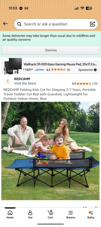 REDCAMP Folding Kids Cot for Sleeping 2-7 Years - photo 3