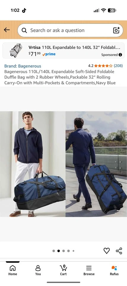 Bagenerous 110L/140L Expandable Rolling Duffle Bag - photo 4