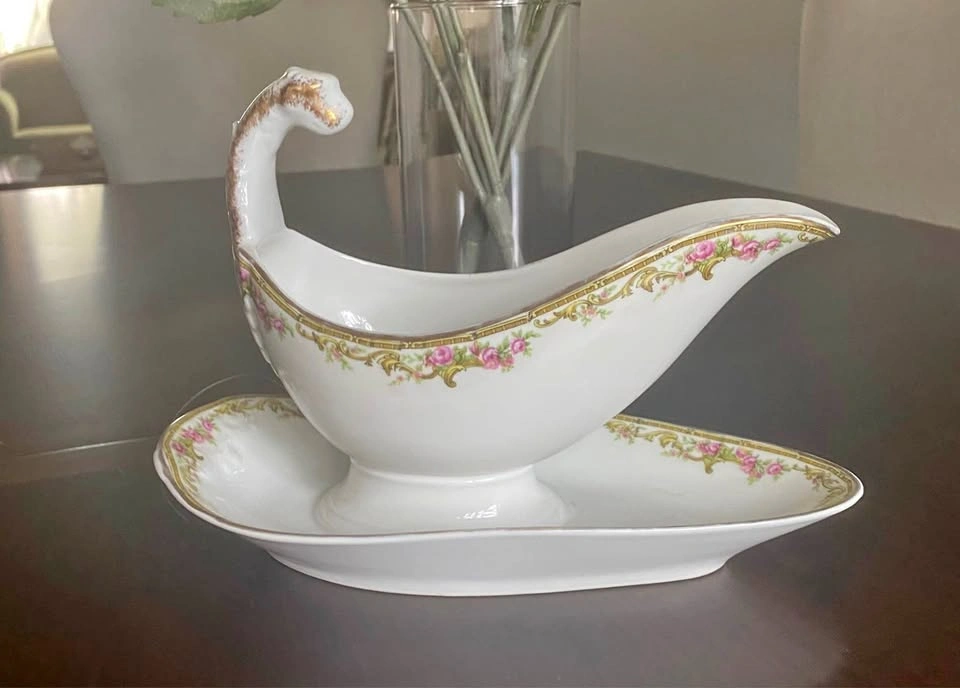 Authentic Vintage Limoges France Porcelain Gravy Boat