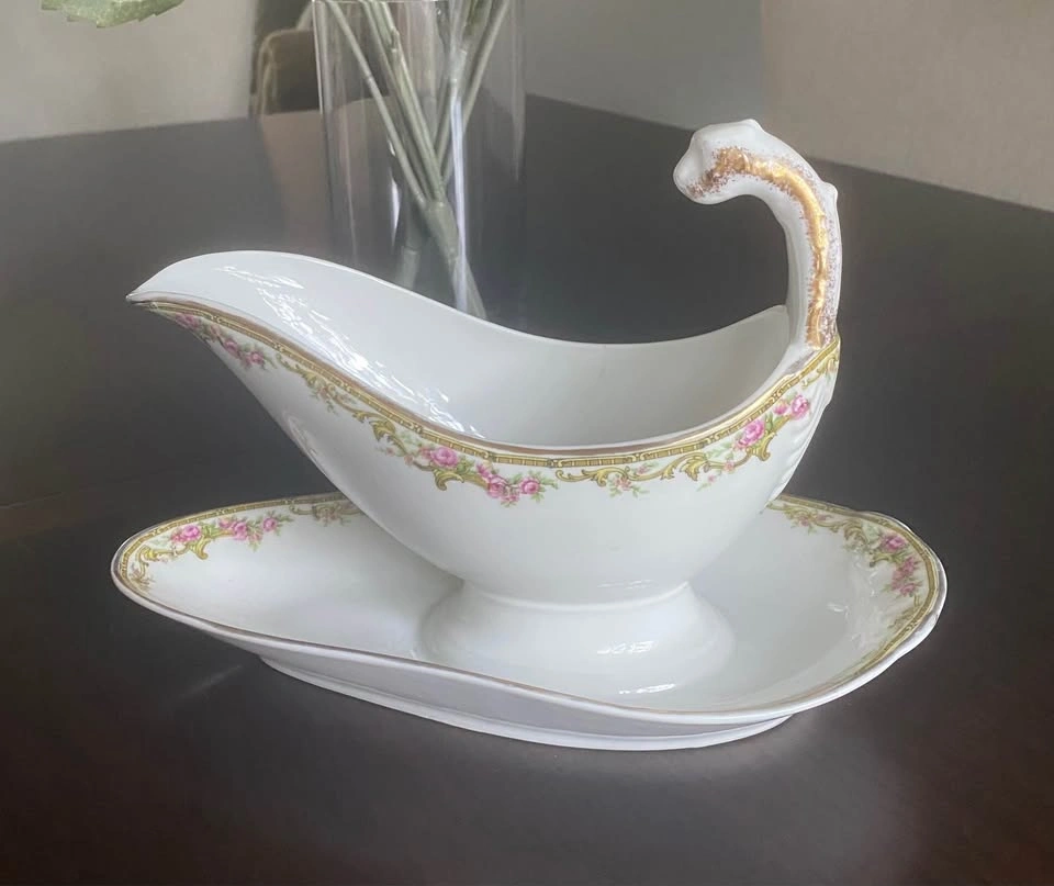 Authentic Vintage Limoges France Porcelain Gravy Boat - photo 3