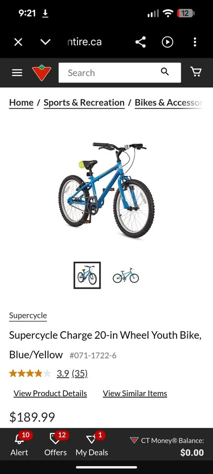 Supercycle Charge 20in Wheel Youth Bike, Blue/Yellow - photo 2