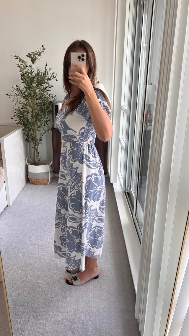 Floral Midi Dress | Size S-M | Off-Shoulder | Like New - photo 3