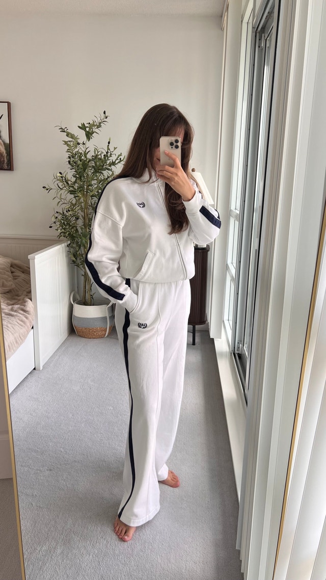 Fleece Tracksuit Set | Full Zip Hoodie & Wide Leg Sweatpants - photo 2