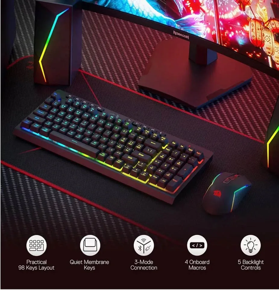 Reddragon S142 Wireless Gaming Keyboard and Mouse Combo - photo 2