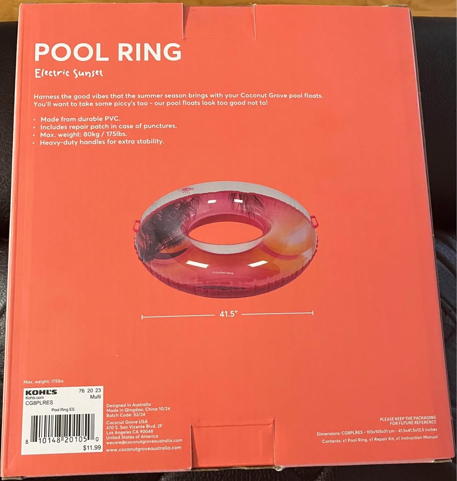 Coconut Grove Pool Ring - Electric Sunset - photo 2
