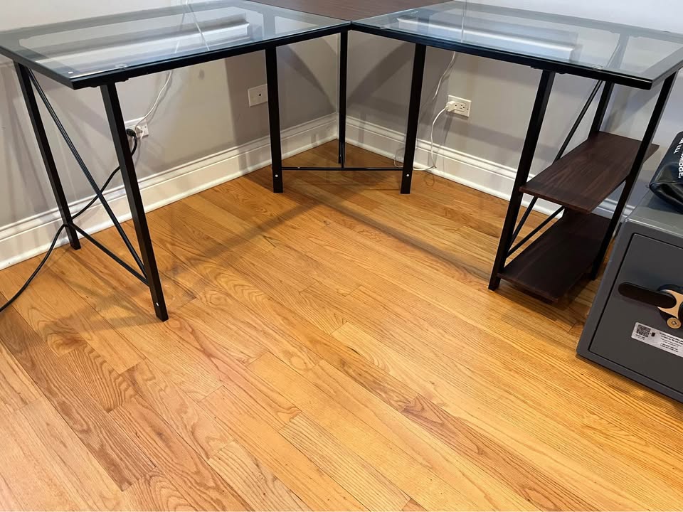 Corner glass office desk - photo 5