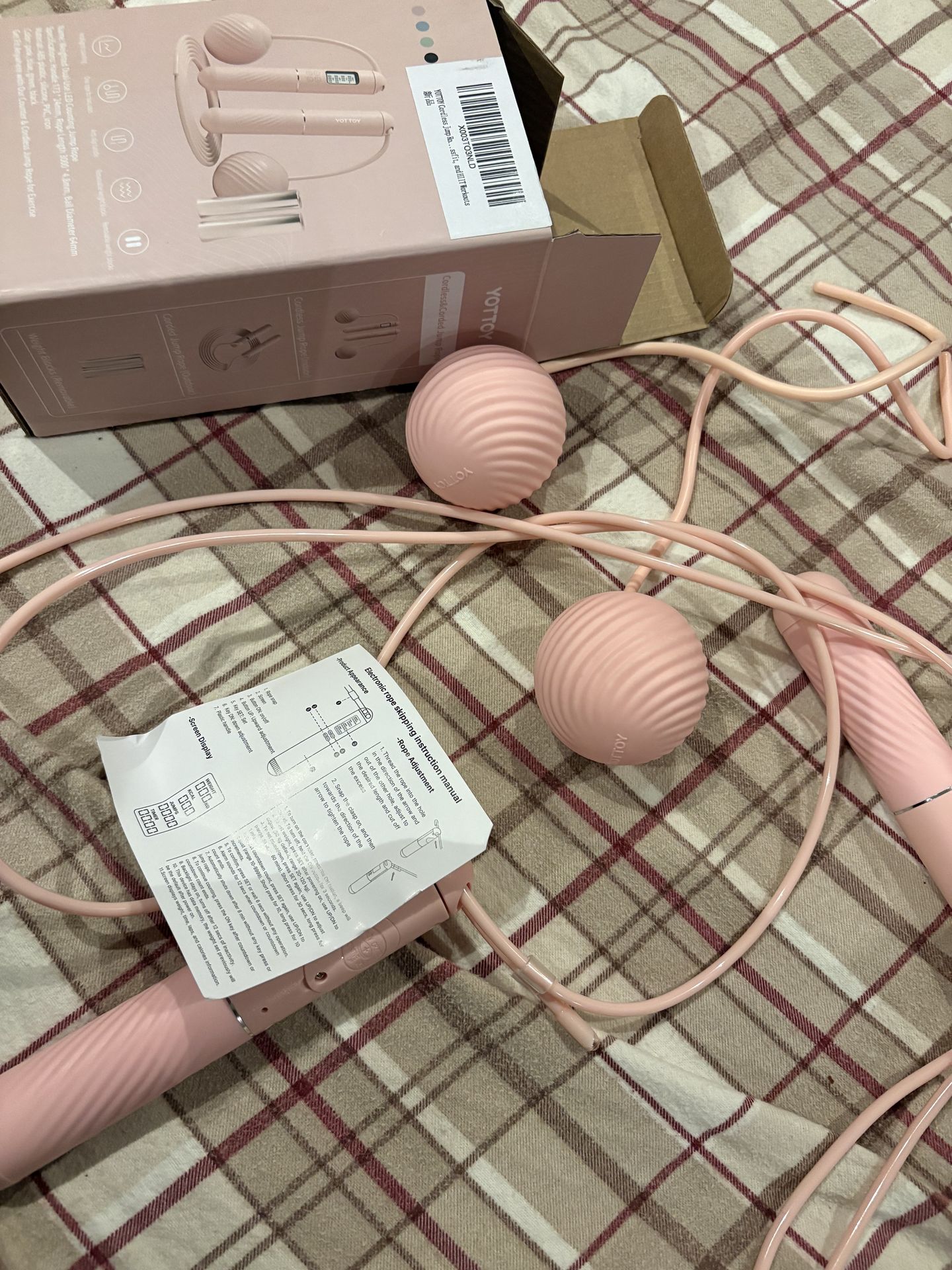 YOTTOY Pink Weighted LED Counting Cordless Jump Rope
