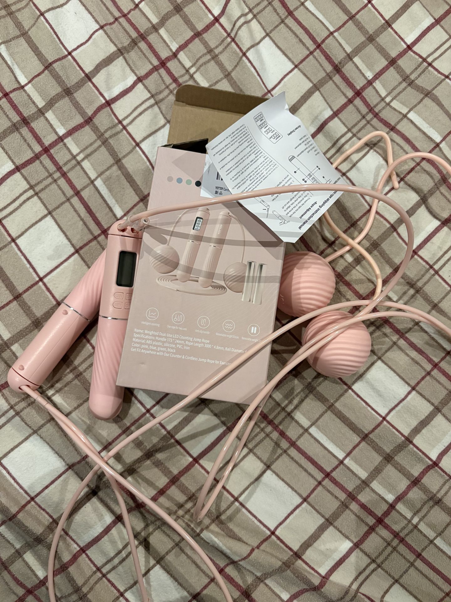 YOTTOY Pink Weighted LED Counting Cordless Jump Rope - photo 2