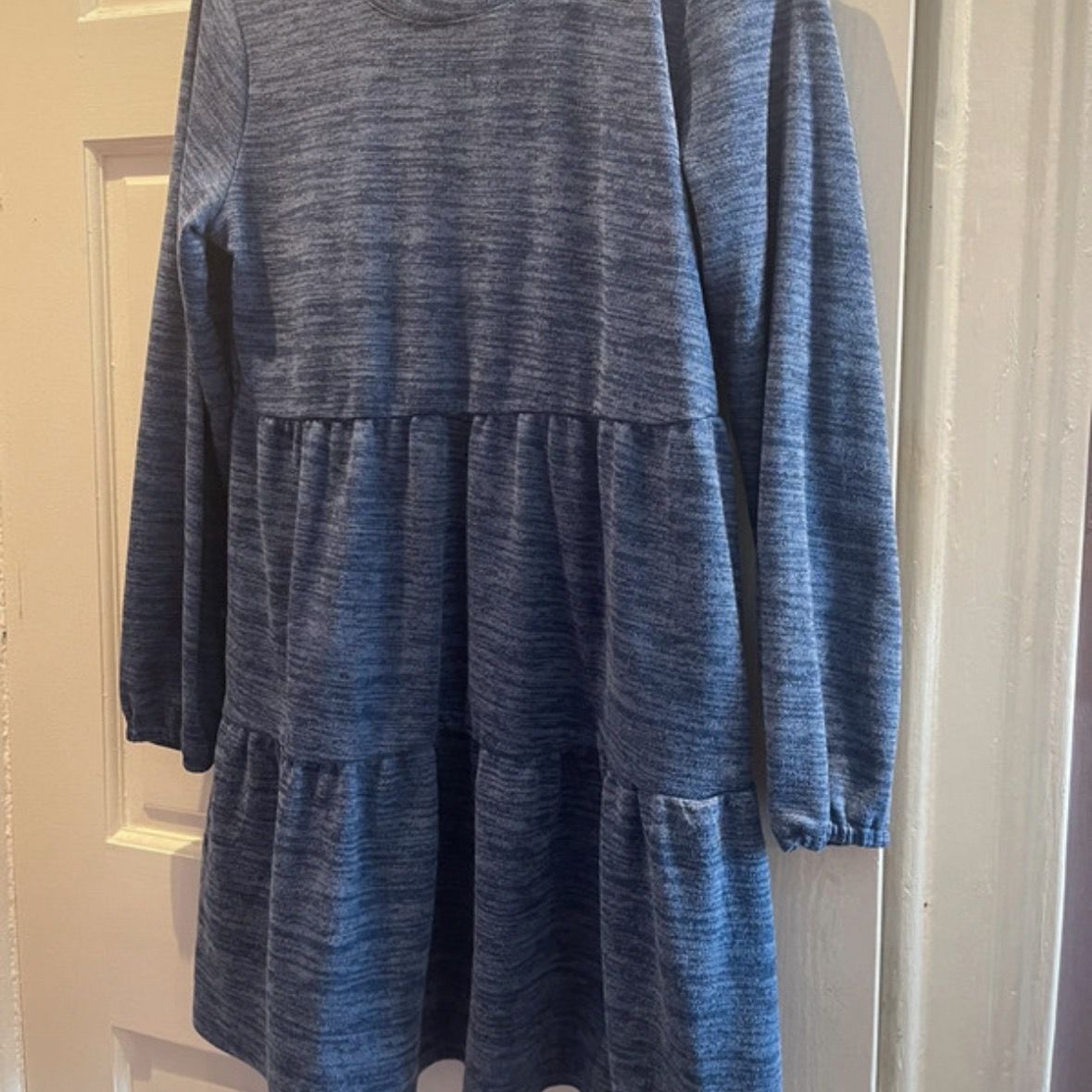Amazon Blue Tiered Casual Dress M 8-10