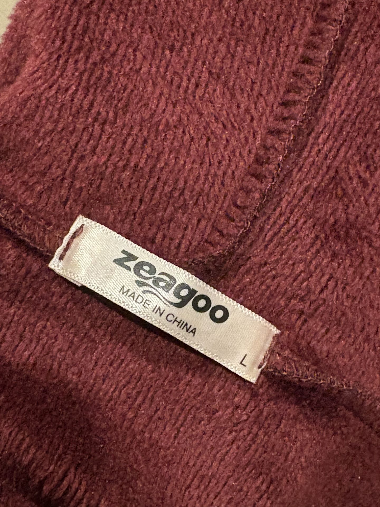 Zeagoo Maroon Full Zip Hoodie Jacket L - photo 2