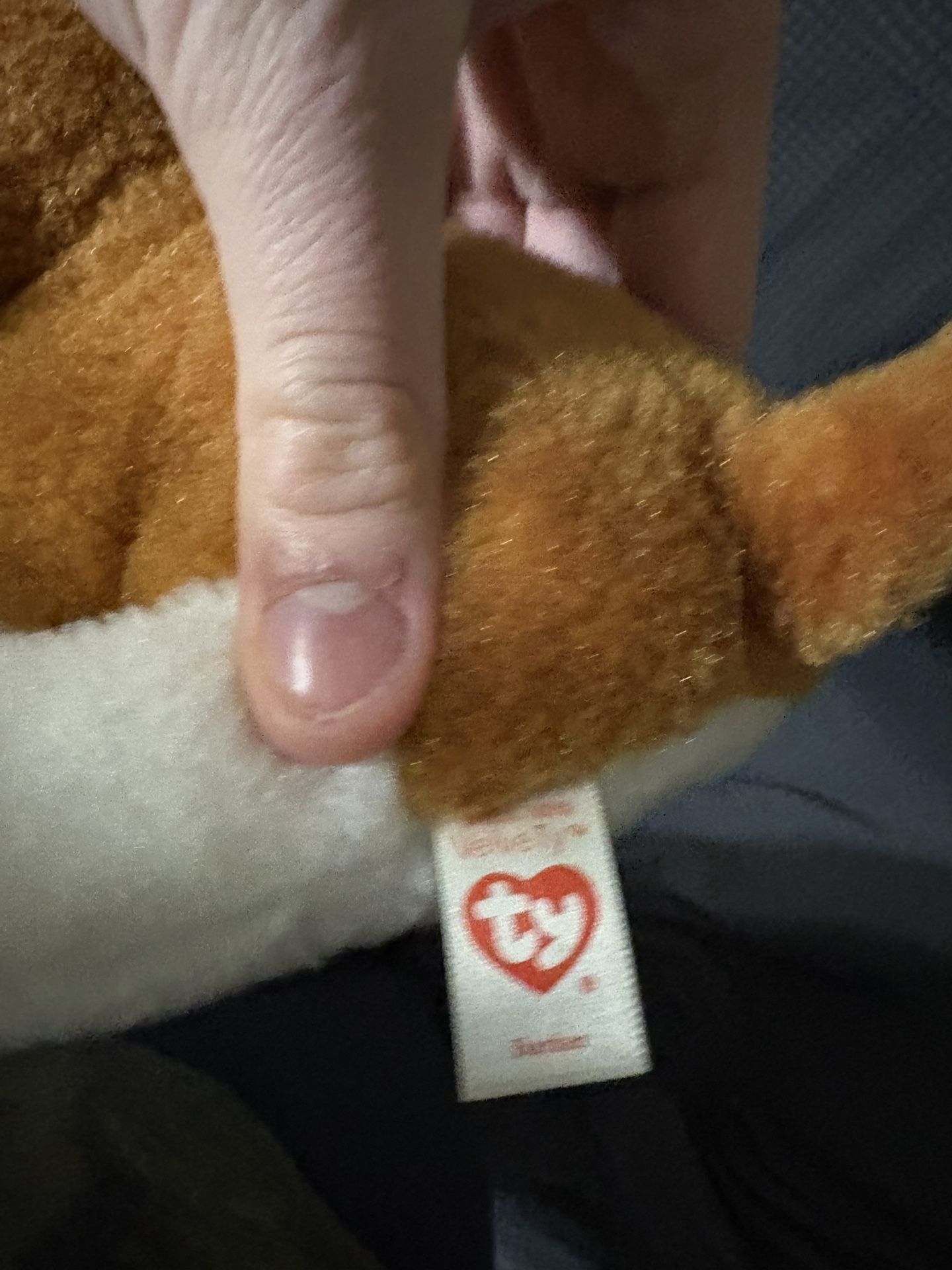 Ty Beanie Baby Barker plush dog brown white - photo 2