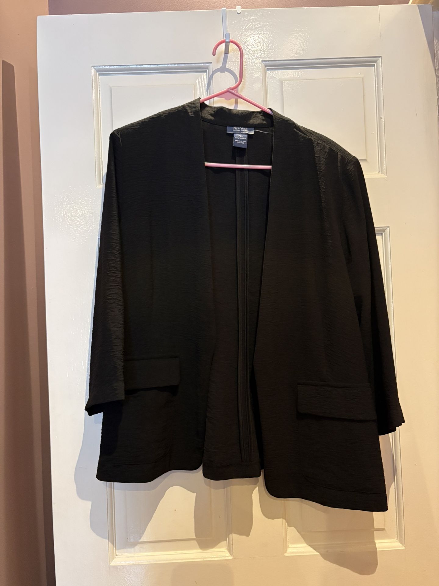 black open-front blazer from New York & Company