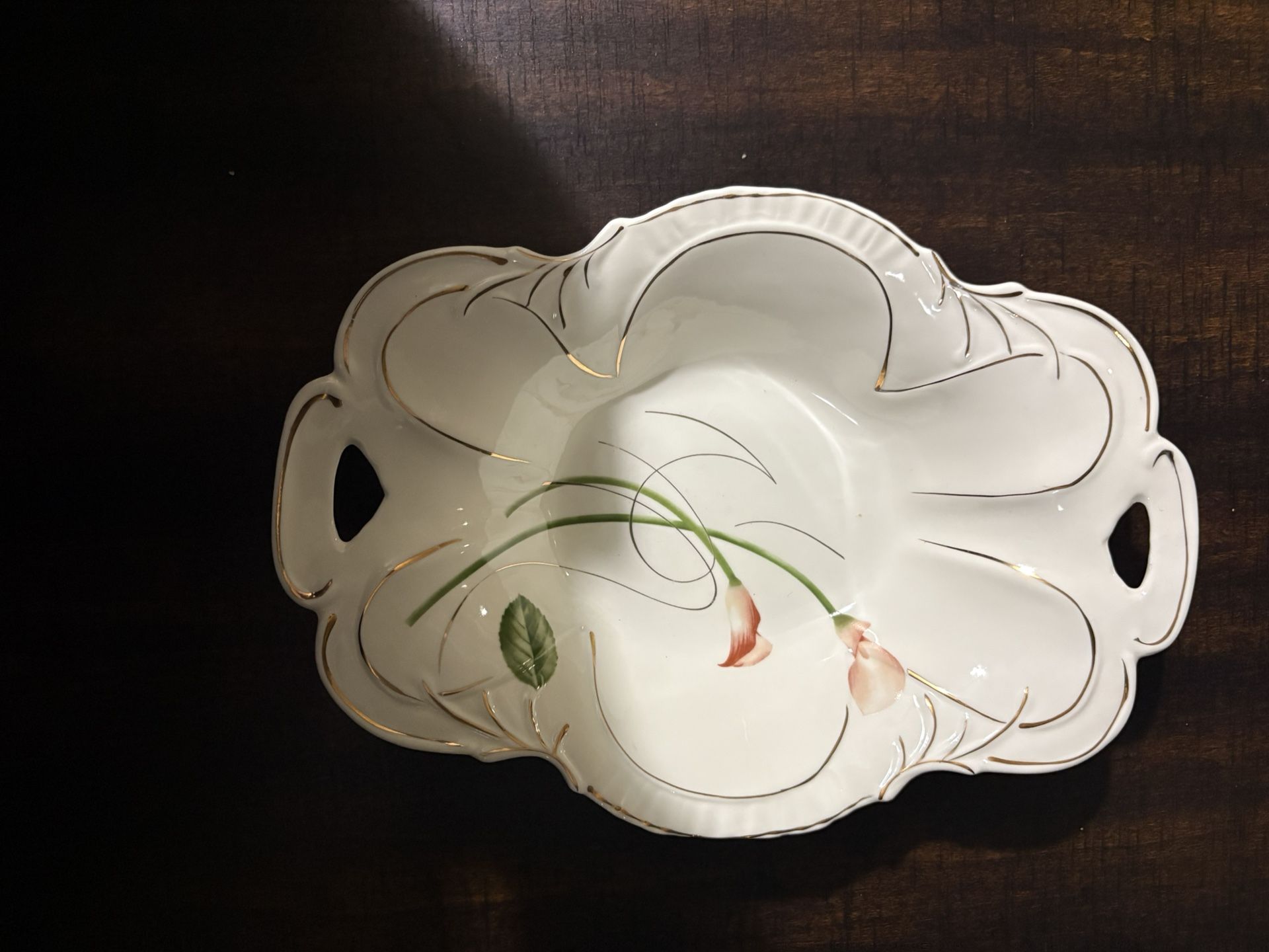 Santino collection floral handled bowl from Italy