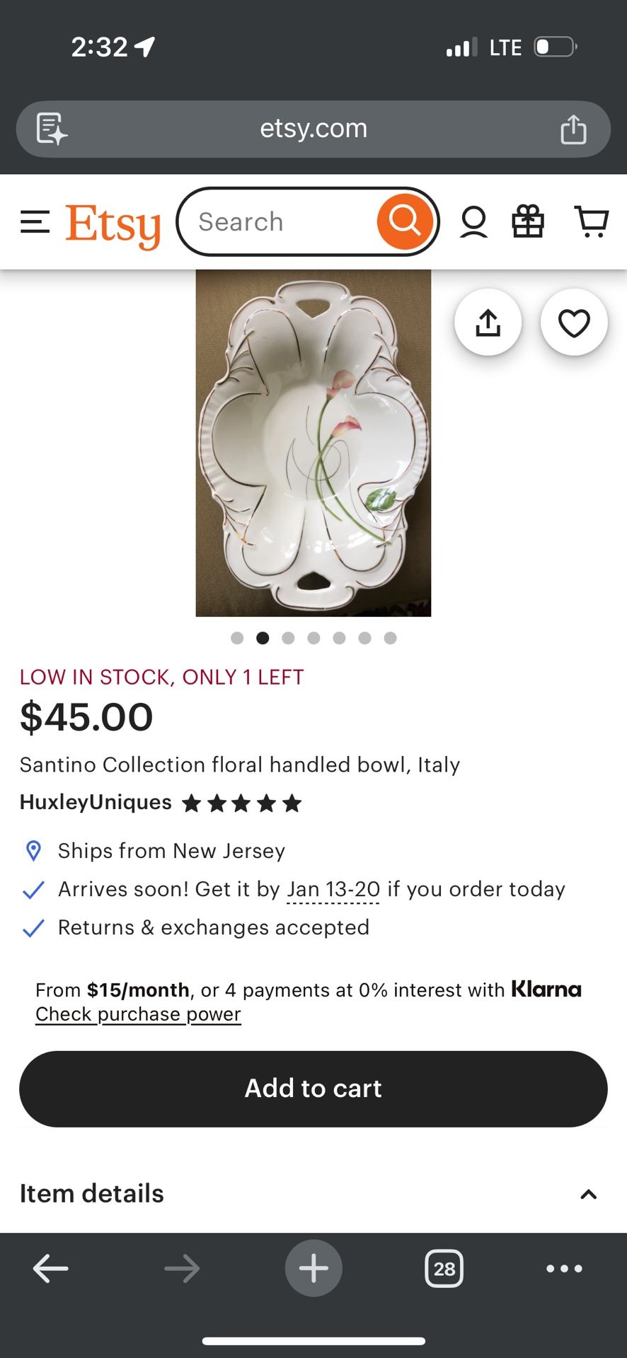 Santino collection floral handled bowl from Italy - photo 5