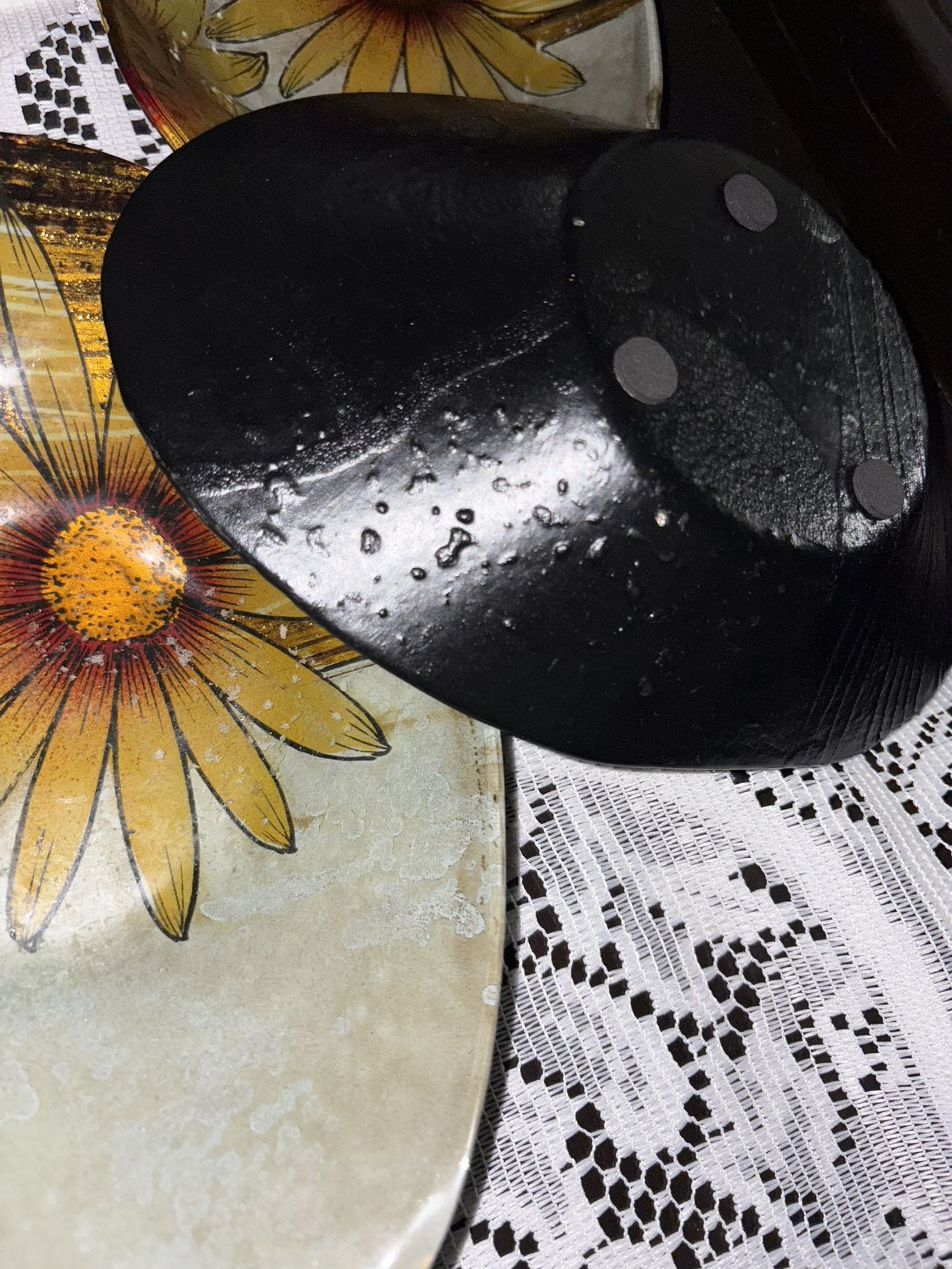 Floral Glass Oval Decorative Plates Set Multicolor Glossy Finish - photo 2