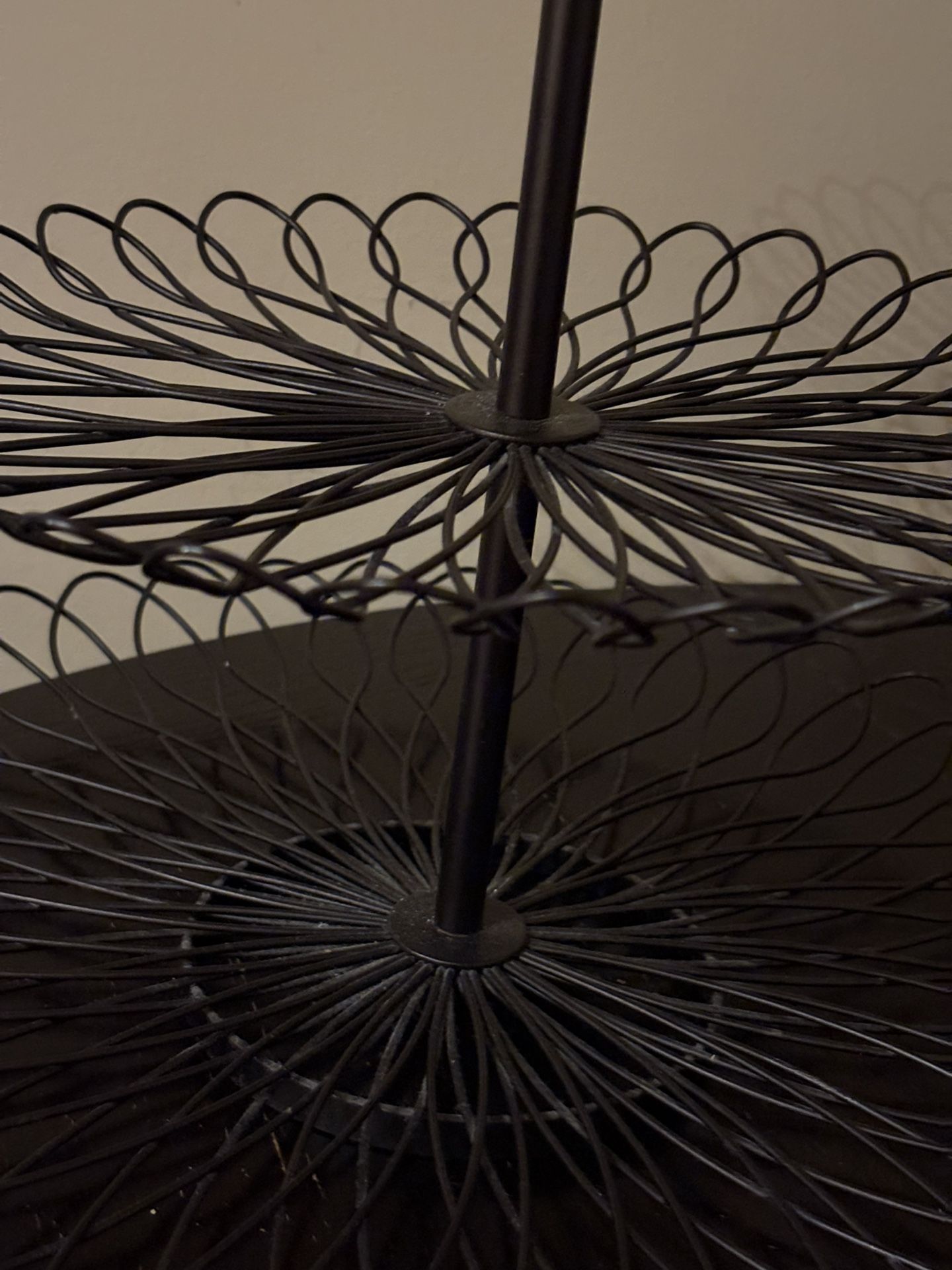 3-Tier Black Metal Round Cupcake Stand Matte Finish - photo 2