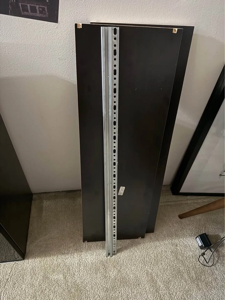 IKEA Wall Cabinet with Black Glass Doors - photo 3