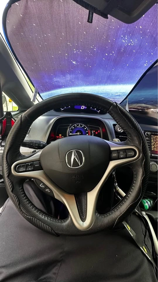 ABS Plastic Carbon Fiber Pattern Steering Wheel Cover Set - photo 3