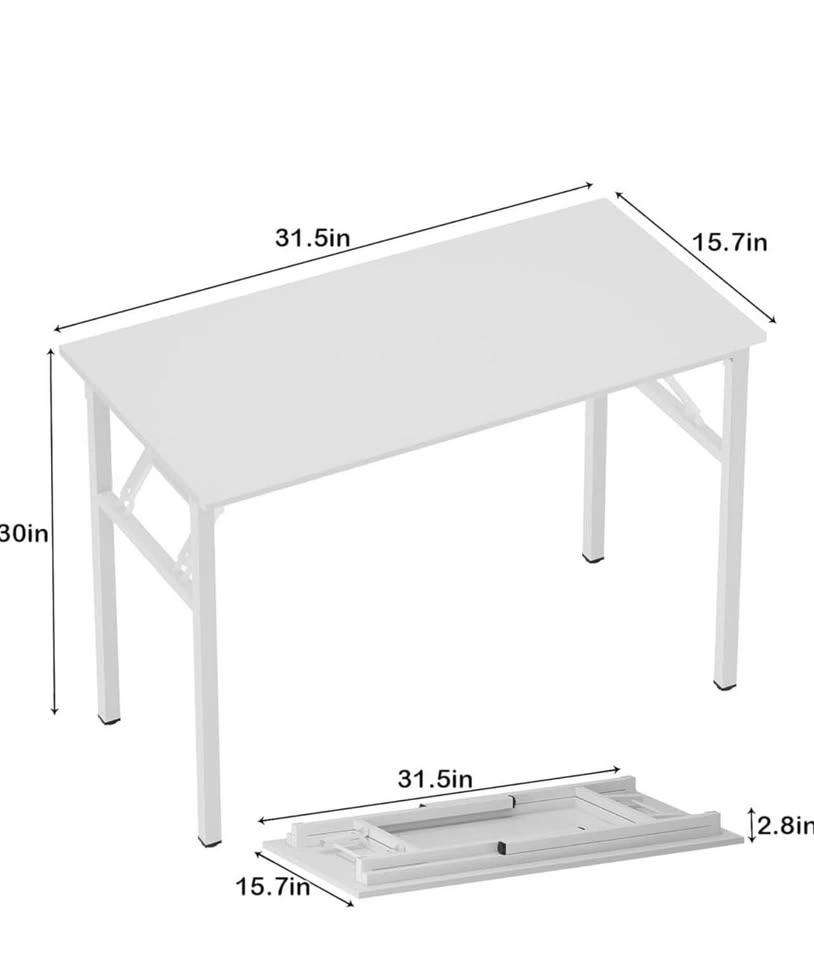 Folding Computer Desk Foldable Work Desk Table - photo 3