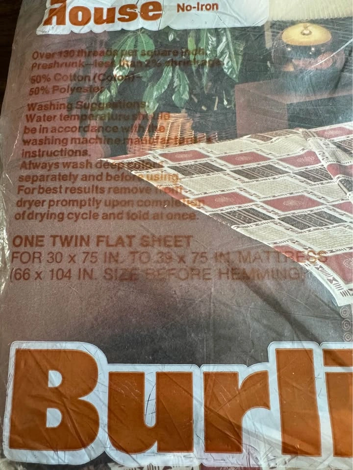 Vintage Burlington House Twin Flat Sheet 1970s NIP - photo 5