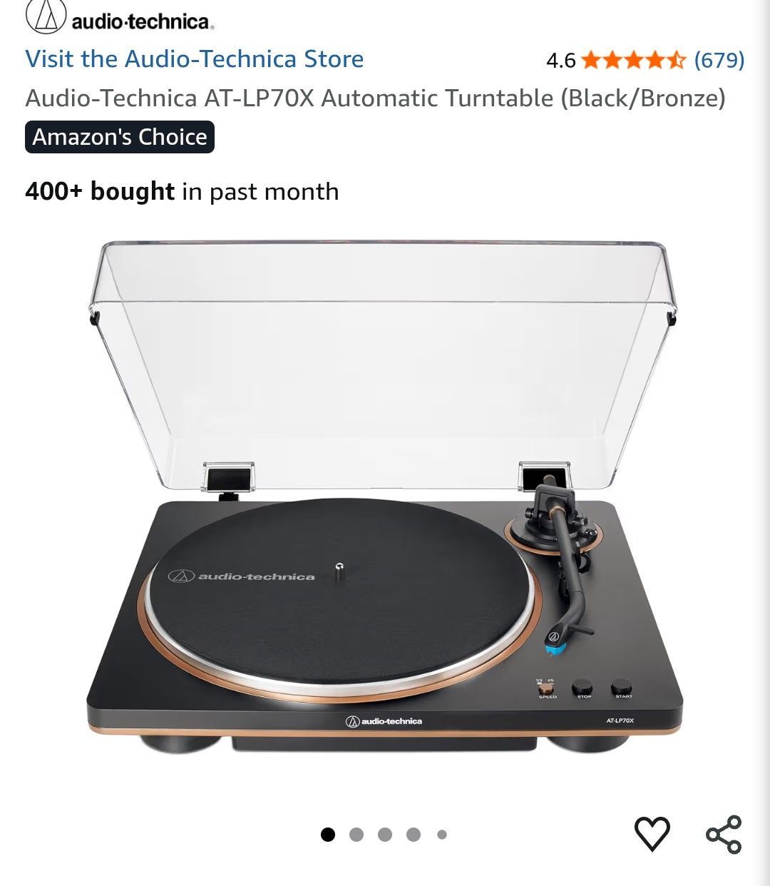 NEW Audio-Technica AT-LP70X Automatic Turntable - photo 2