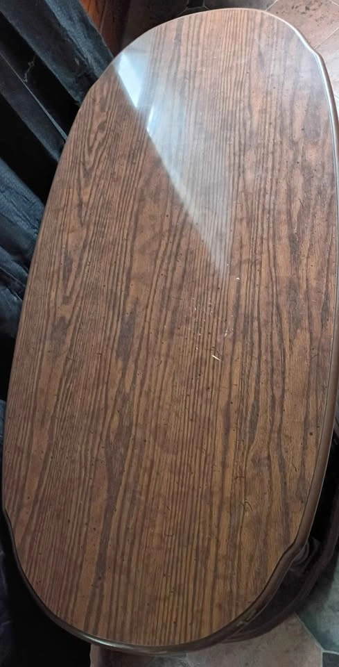 Vintage Oak Coffee Table Maple Leaf Design As Is 80s - photo 4