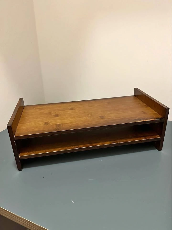 Wood Monitor Stand / Desktop Monitor Riser with Storage Shelf