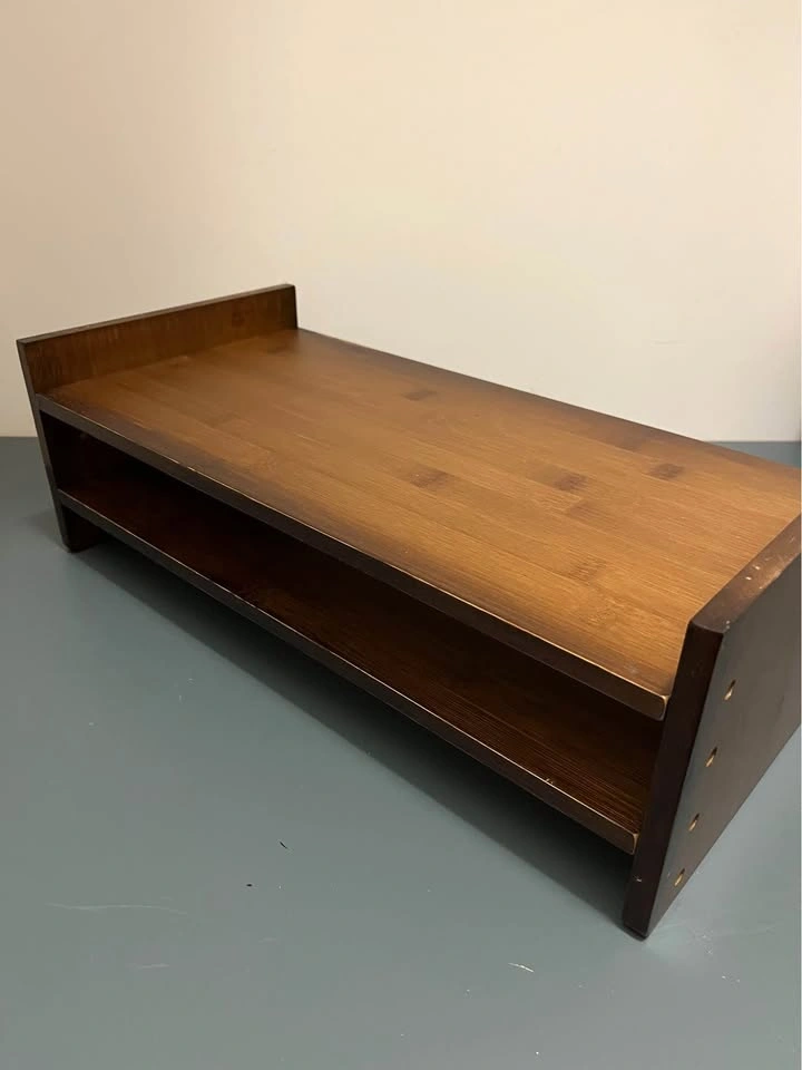 Wood Monitor Stand / Desktop Monitor Riser with Storage Shelf - photo 2
