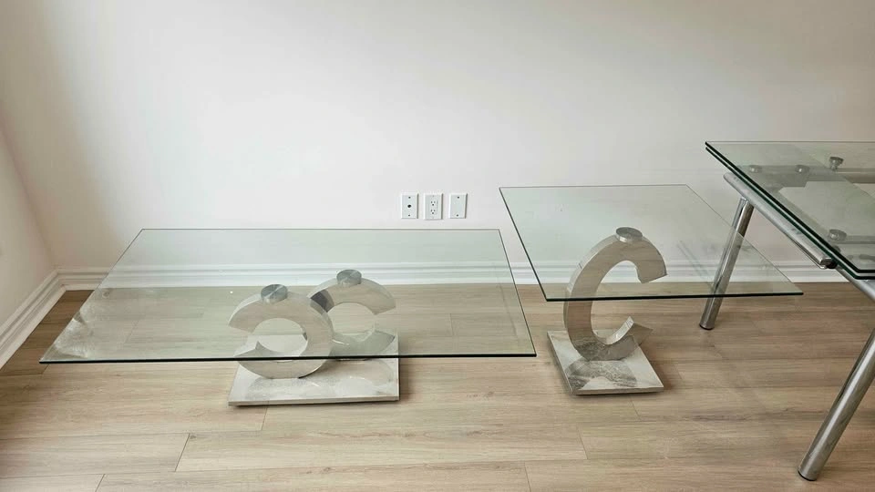 Modern Glass & Chrome 3-Piece Furniture Set - photo 2