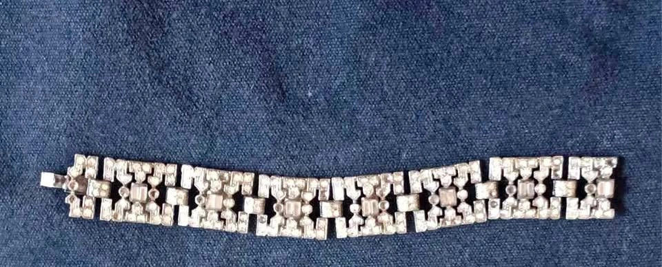 Vintage 1930s Costume Bracelet As Is Gemstone