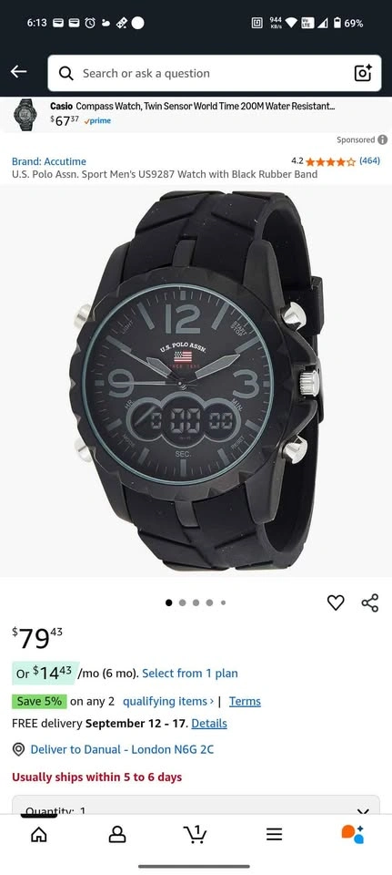 US POLO ASSN watch needs a new battery, new replacement watch st - photo 4