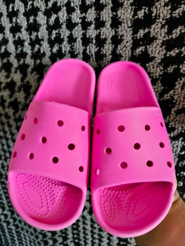 Pink sandals slides Crocs size j3