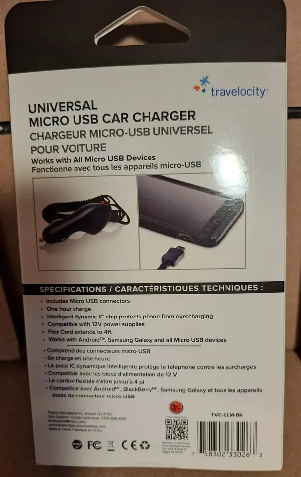Universal Micro-USB Car Charger - NEW SEALED BOX image indicator(3)