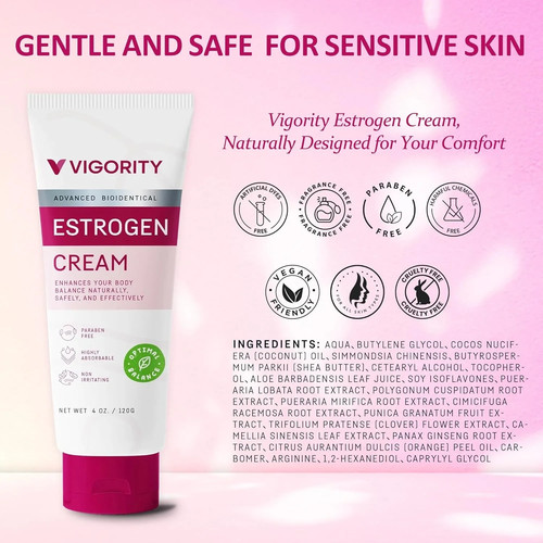 Vigority Estrogen Cream For Women - Menopause Relief 4 fl oz - photo 5
