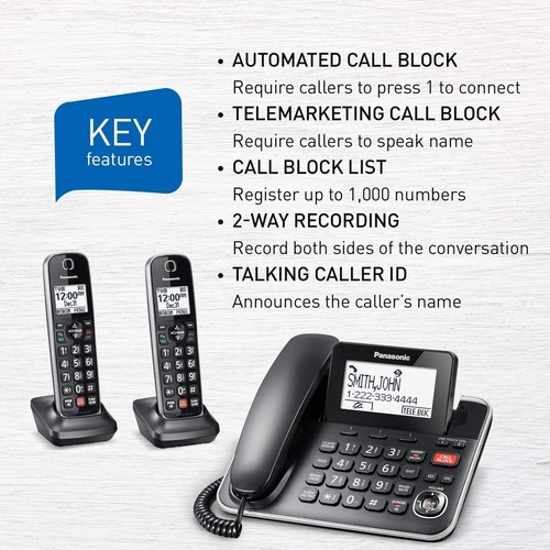 Panasonic DECT 6.0 2-in-1 Corded Phone KX-TGF872CB - photo 4