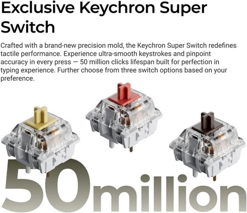 Keychron C1 Pro TKL Mechanical Keyboard Banana Tactile Switches - photo 4