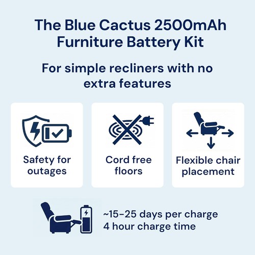 The Blue Cactus Rechargeable Battery Pack for Reclining Furnitur - photo 3