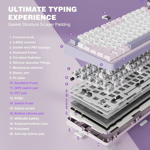 YUNZII B75 PRO Wireless Mechanical Keyboard - New Open Box - photo 4