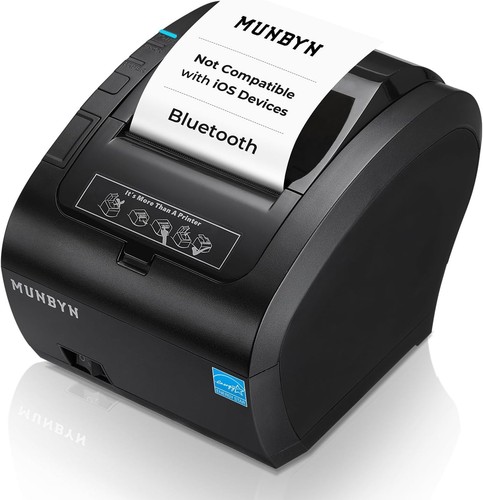 MUNBYN Thermal Label Receipt Printer ITPP047P-UW-BK-US Black