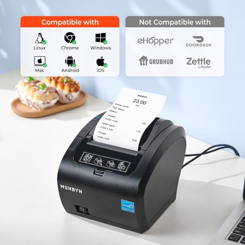 MUNBYN Thermal Label Receipt Printer ITPP047P-UW-BK-US Black - photo 3