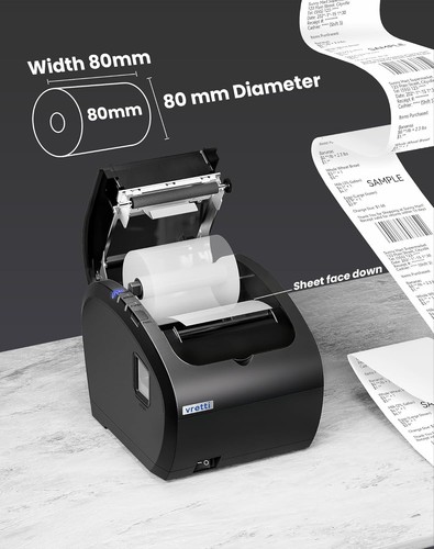 Vretti M817 Thermal Receipt Printer 80mm USB Serial LAN BNIB - photo 4