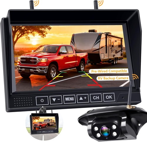 Wireless Backup Camera 7" Recording Plug-Play AMTIFO A7