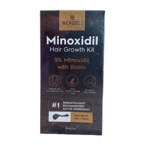 Beaueli 5% Minoxidil Oil With Biotin/Derma Roller Hair Kit