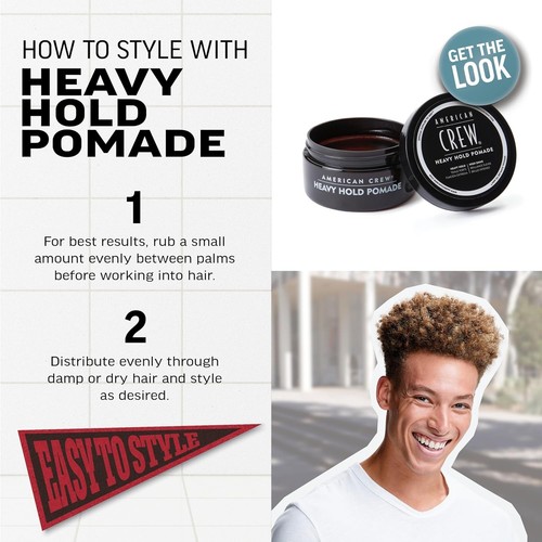 American Crew Men's Hair Pomade, Heavy Hold & High Shine, 3oz - photo 3