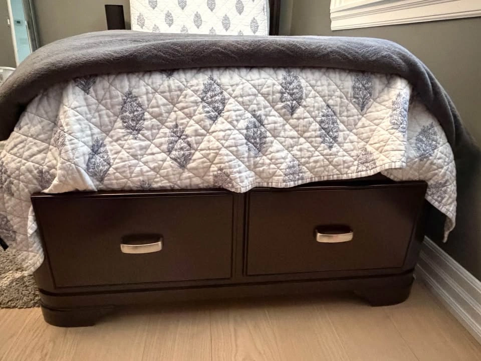 Solid Wood Single Bed Frame with Storage Drawers - photo 4